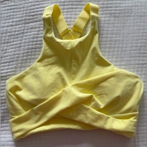 BuffBunny Collection Yellow Sports Bra Size Small, S, Strappy Back Athletic Top